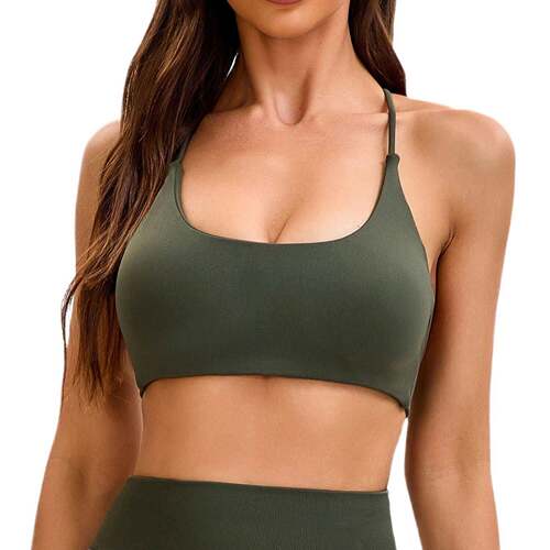 NCLAGEN Twist Back Bra High Support Sports Top Women Gym Wea