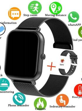 For Huawei Samsung New Smart Watch Men Women Heart Rate Bloo