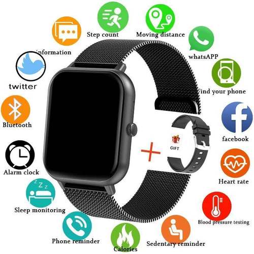 For Huawei Samsung New Smart Watch Men Women Heart Rate Bloo