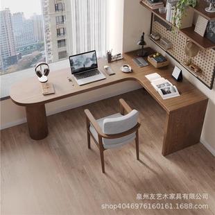 实木转角书桌L型电脑桌拐角学习桌卧室家用双人靠窗阅读桌工作台