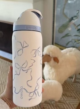 新款Owala真空32oz运动水壶304不锈钢保温杯户外便携式提手吸管杯