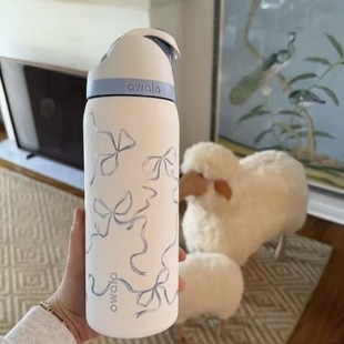 新款Owala真空32oz运动水壶304不锈钢保温杯户外便携式提手吸管杯