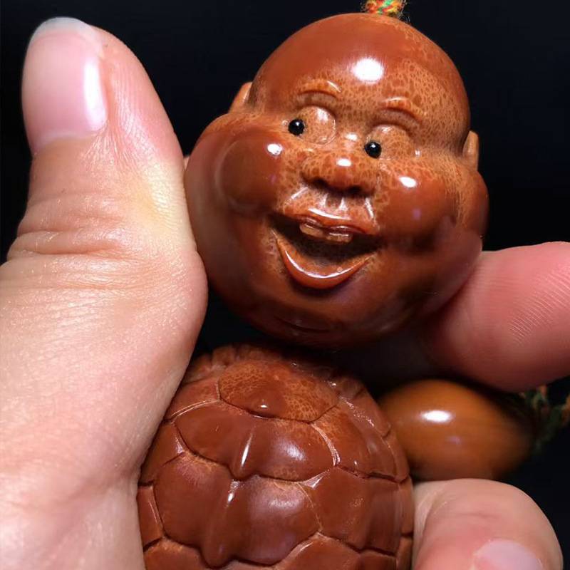 橄榄核雕新款手把件盘盘乐巴西橄榄核百态文玩把件富甲核雕捏捏乐