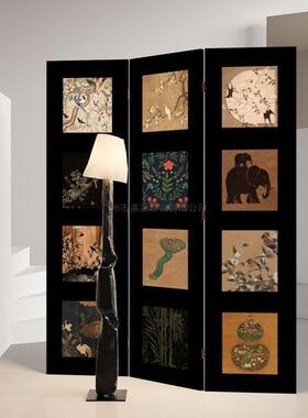 法式古中古XVO屏风隔断客厅餐厅卧室玄关遮挡可折叠折移动复风装