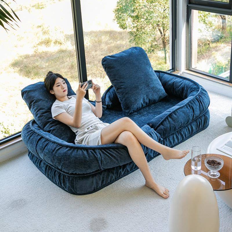 人类床窝沙发懒人沙发可躺可睡单人沙515叠发折休闲客狗厅躺椅沙