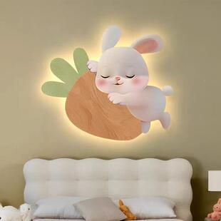 DE-016玉兔氛灯围光画儿童房女装饰画孩卧房挂画床灯画头室挂画灯