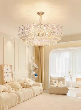 网年红法奶2油式风轻奢水晶客厅吊灯205现代简76360约餐厅卧室中