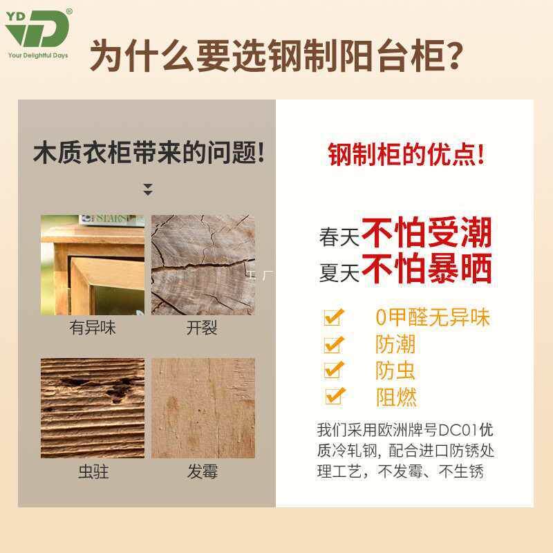 现代家用柜储物收HCY纳铁柜大容艺门量阳台钢制两衣柜非实木