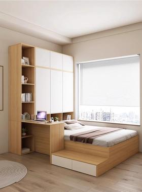 小户榻榻米床卧室实柜木衣柜床书桌型一儿童床USV组合多功体能储