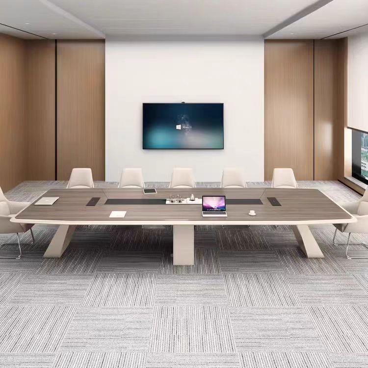 轻奢烤议PSU桌长桌漆简约现代办公会待桌工作台会议室洽谈接桌椅