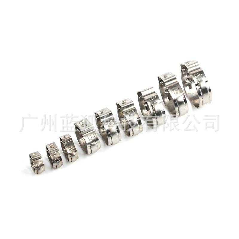 170pcs盒装不锈钢单耳无极喉箍组合+蓝色手柄球笼卡箍钳 跨境厂家