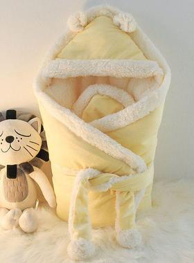 婴儿抱被冬RUC季加厚外出新生儿被冬纯棉初生儿用宝品宝保暖包秋