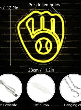 ledl霓虹灯网UVC球造型灯灯体育馆氛墙装饰招牌b围asebal霓虹灯