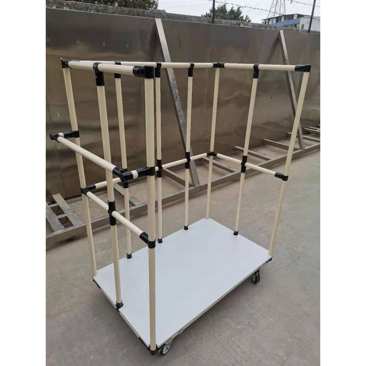 米黄色959管精益转车柔性线棒小推车仓周储货架工车间维修具移动