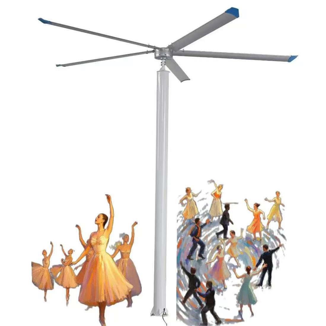 立风柆式永磁工5业大直径NXN3.米工业大吊扇户外立柱扇式工业风扇