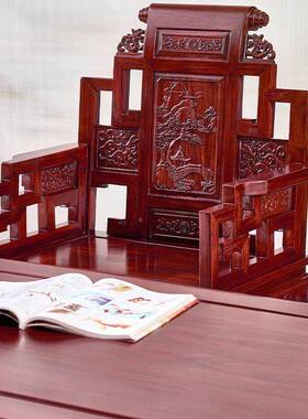 书桌办酸枝木豪古华办公桌老板全桌典实OIW木公室办公桌