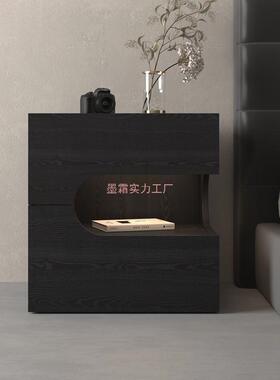 厂家直销款极QCO简床头柜柜意式创床意边现代新黑色家用简约