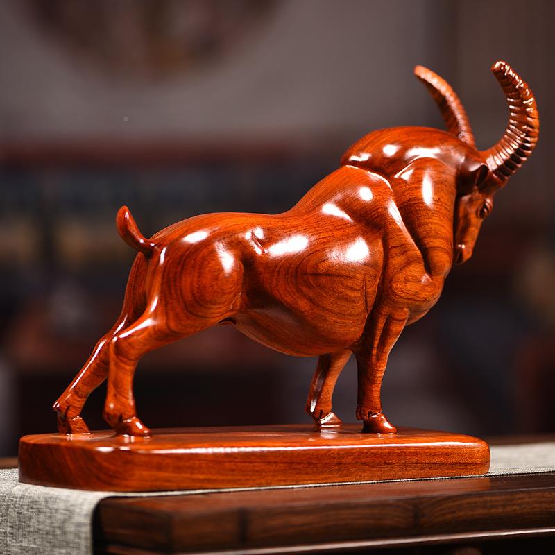 木雕摆件件MFC花梨羊木生肖羊摆实木客厅办桌公电视柜木雕摆件羊