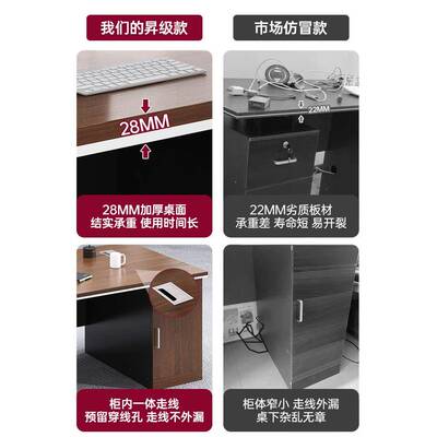 办公桌写字楼员工桌简约现代老板桌台式电脑桌家用收纳桌子大书桌