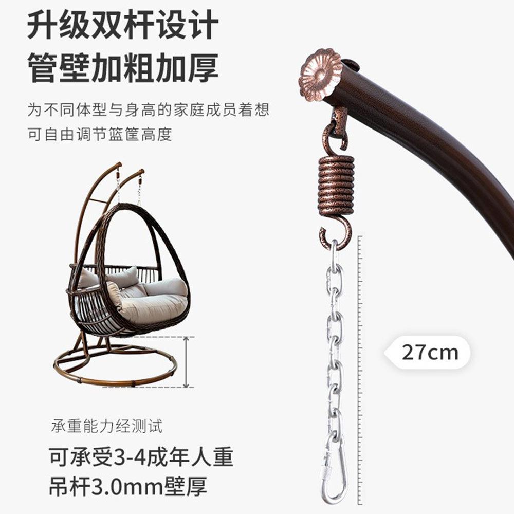 藤编摇摇椅院户外DTG室内台庭摇摇阳篮椅懒人椅藤椅双杆吊篮摇摇