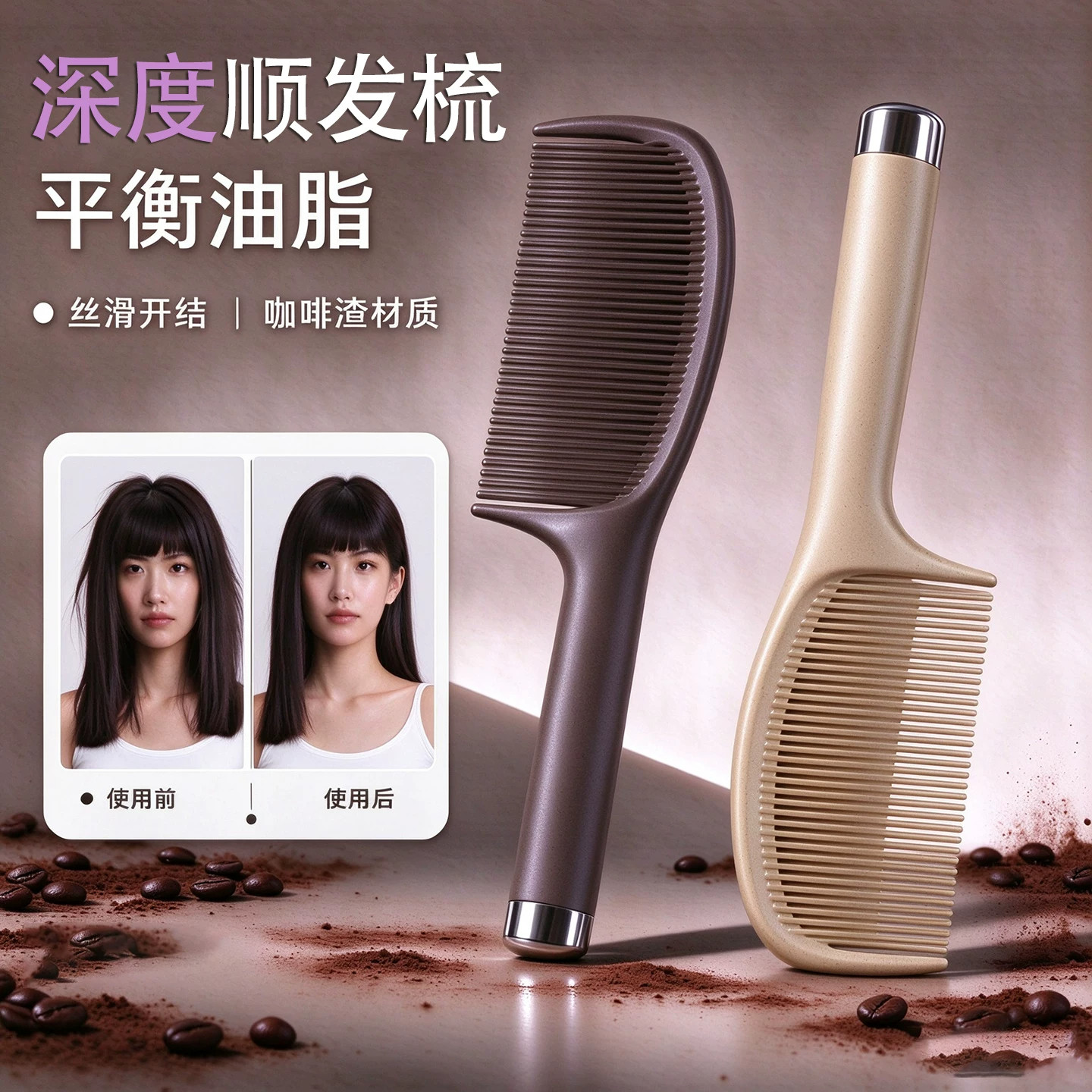 咖啡渣防静电家用蓬松高颅顶女士