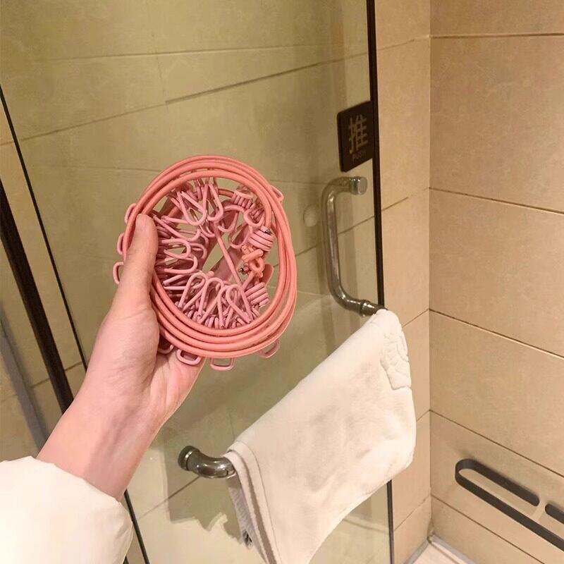 晾衣绳带夹子室内户外旅游免打孔