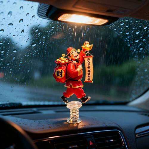 车用财神爷送好运汽车摆件小可爱