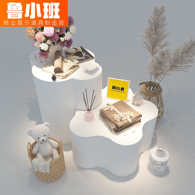 服装店中岛展示台高低流水台展示桌中间摆放女装店陈列道具展示柜