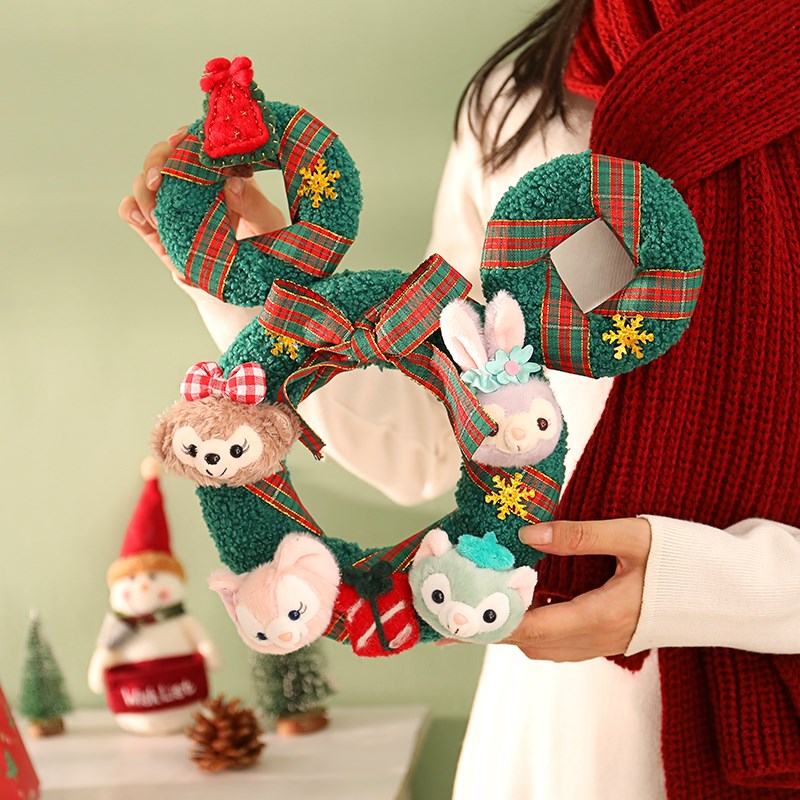 圣诞毛绒线球花环圣诞节装饰品楼梯门窗车载挂件挂饰氛围装扮礼物