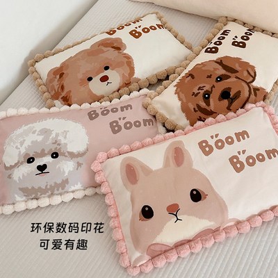 100支全棉磨毛枕套3050儿童乳胶枕套4527纯棉加厚枕皮大人用4874