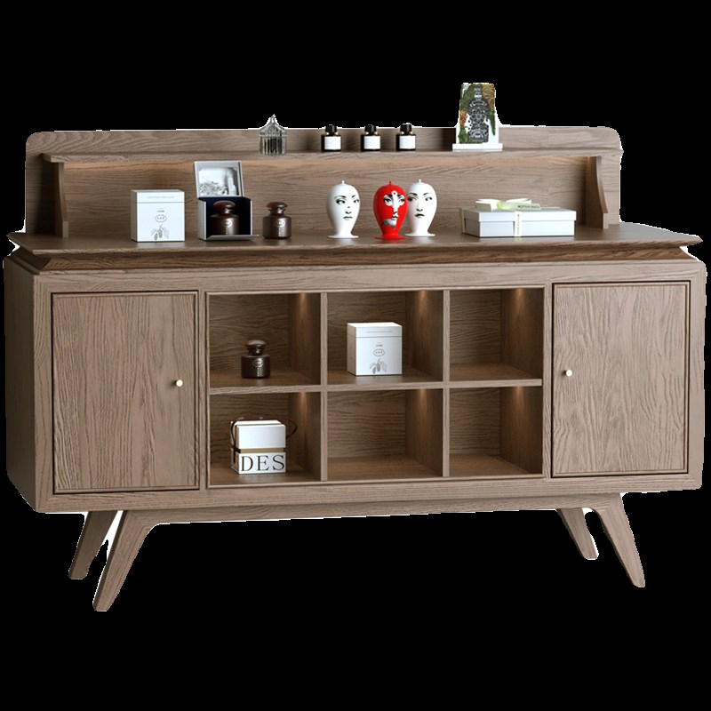 原木风展示柜产品陈列柜鲜花礼品店边柜化妆品销售柜落地储物柜