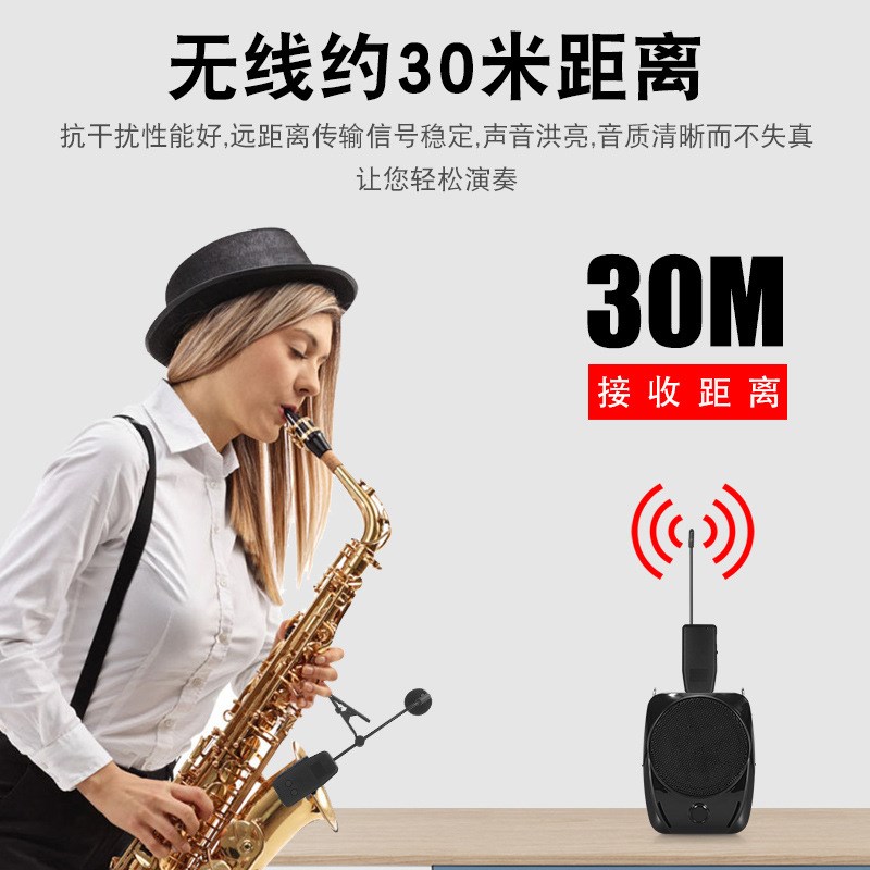 二胡葫芦丝笛子手提琴古筝乐器萨克斯专用拾音器无线麦克风话筒