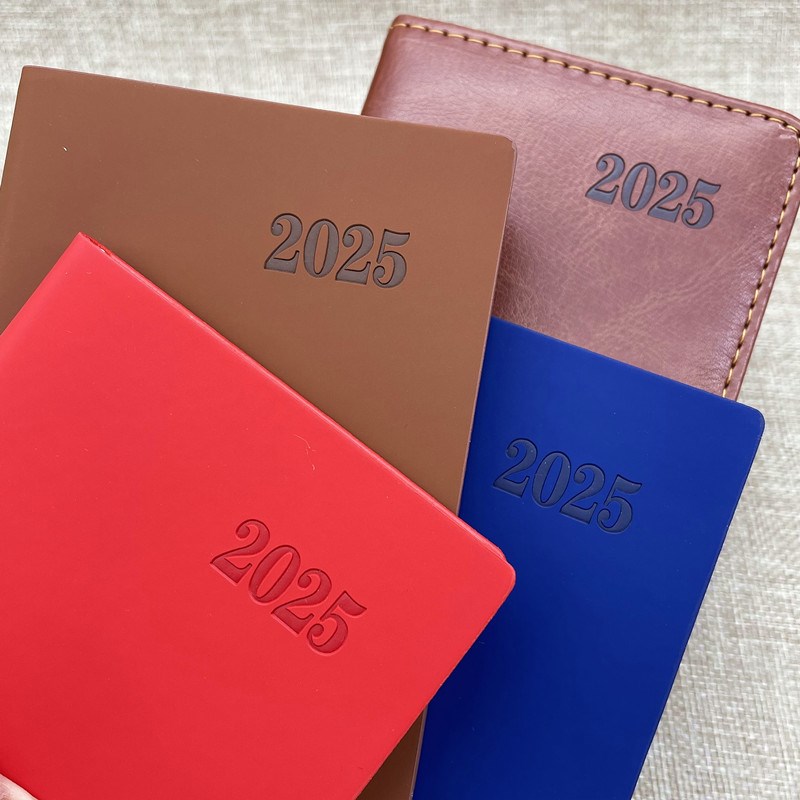 2025年效率手册计划本软皮随身带笔记本A6日程本时间管理记事本子