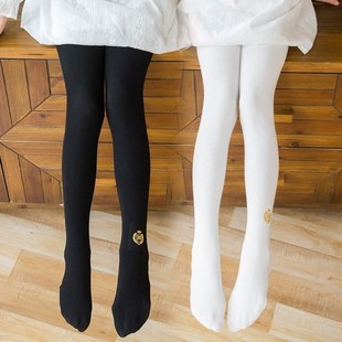 儿童白色舞蹈袜春秋薄款女童肉肤色脚蹬连裤袜宝宝踩脚打底裤洋气