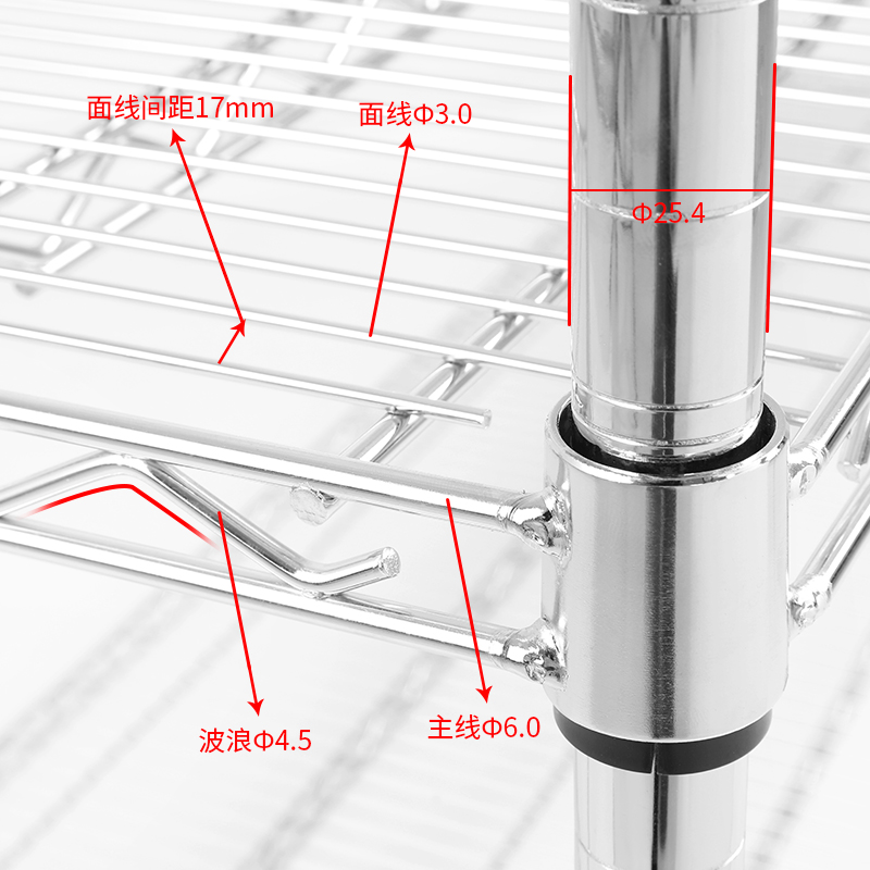 不锈钢货架商用多层展示架自由组合多功能置物架周转车物料架带轮