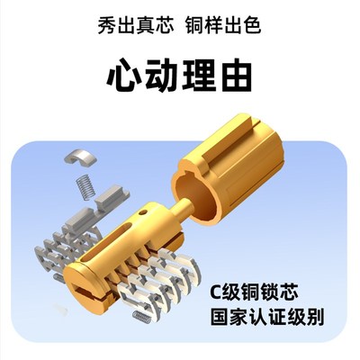 好汉锁具木门门锁老式家用外装门锁不锈钢防盗锁铁门锁暗锁大门锁