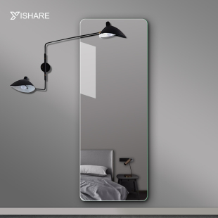 Yishare 轻奢无框穿衣镜子贴墙试衣镜圆角壁挂装饰镜防爆全身镜子