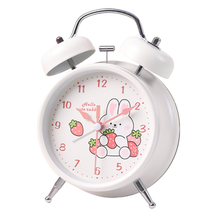 2023新款儿童闹钟初中生专用学生起床神器女孩用可爱网红白兔闹铃