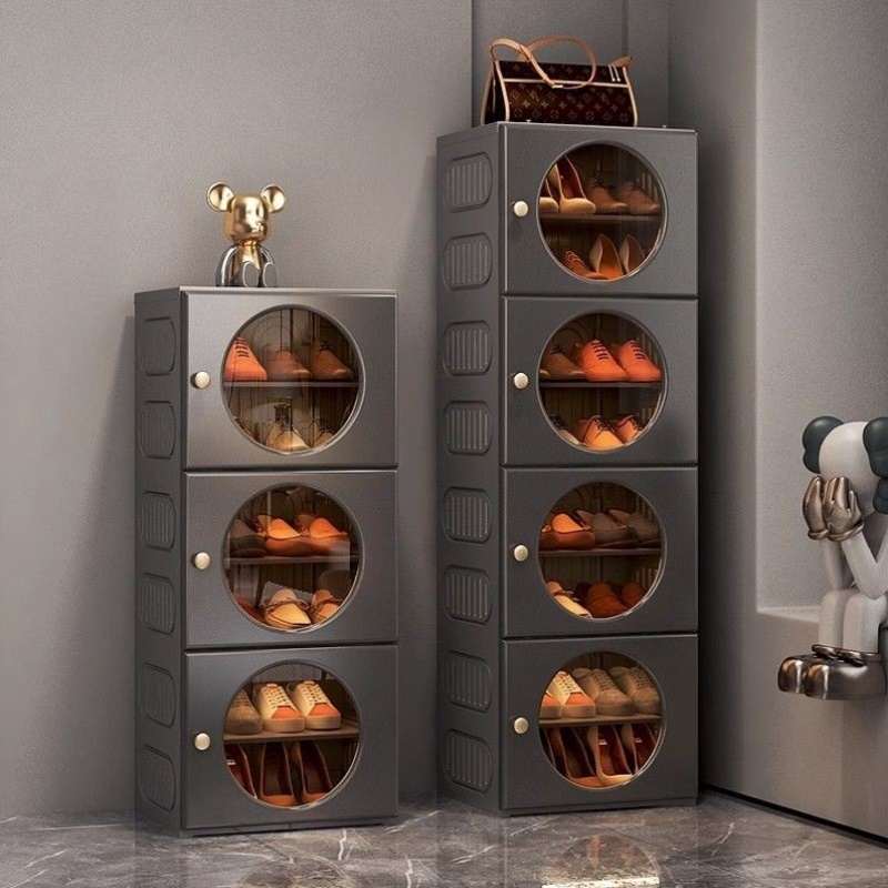 免安装鞋柜新款2025家用门口多层鞋子收纳柜一体靠墙小窄折叠鞋架