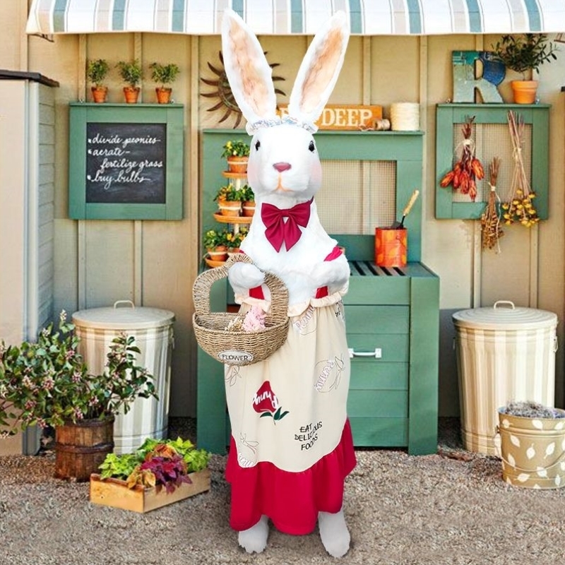 仿真兔子模型毛绒玩具元宝兔公仔站立巨型客厅落地摆件大兔子玩偶