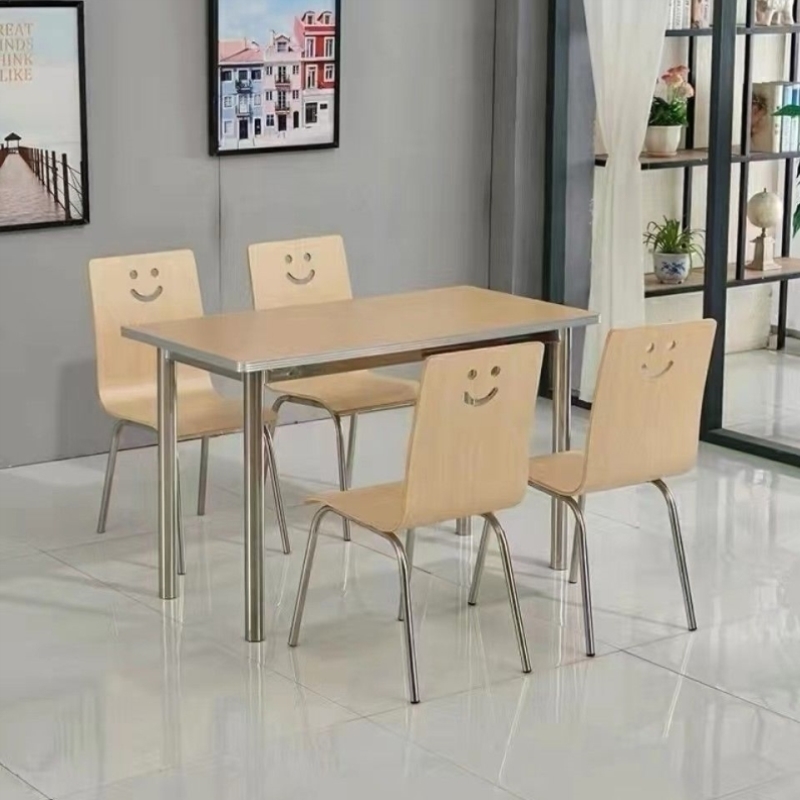 食堂餐桌椅餐桌椅小吃店饭店奶茶早餐面馆快餐食堂餐桌长方形桌子