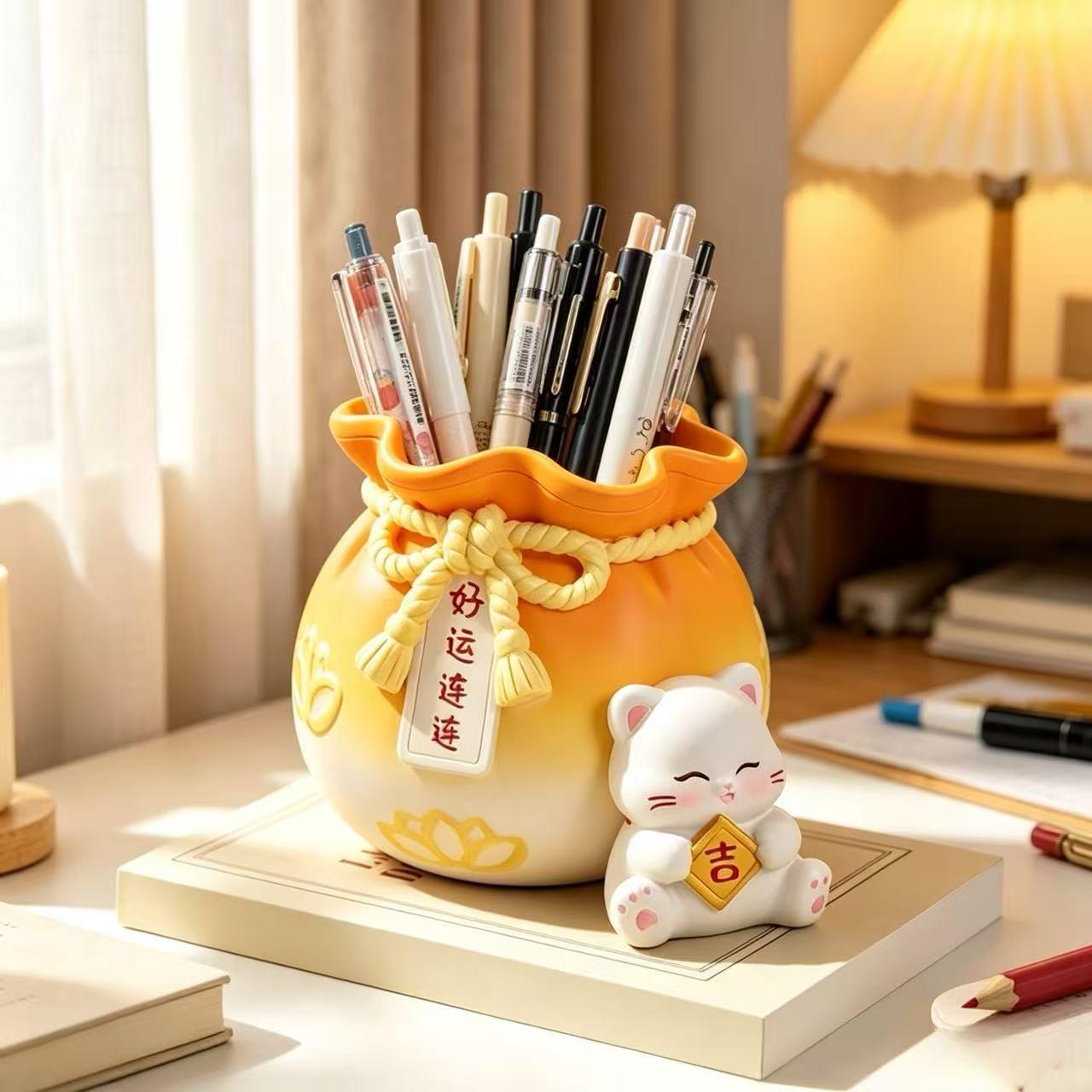 Q萌好运招财猫钱袋子储物