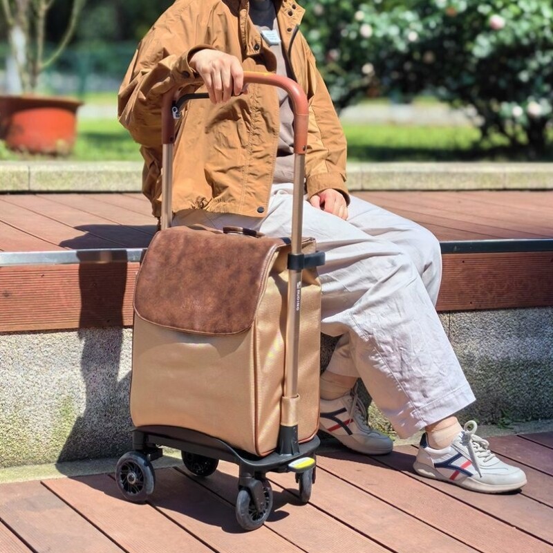出门户外便携带刹车老年人行李箱购物车轻便助行买菜手推车万向轮