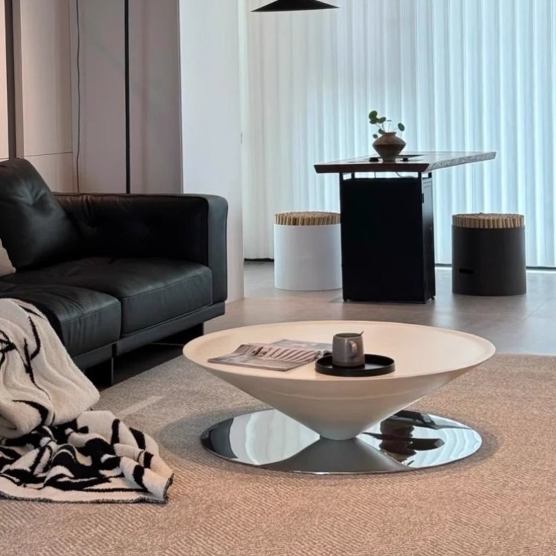 法式飞碟茶几极简圆形家用简约客厅现代设计师高级悬浮边几小茶桌