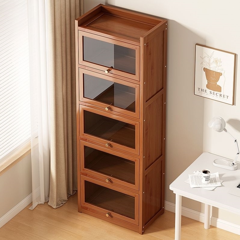 书架落地客厅多层置物架落地靠墙儿童学生家用书本收纳透明展示柜