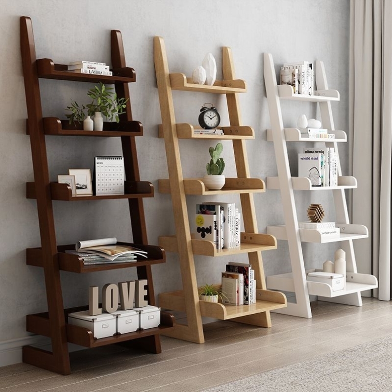 实木置物架客厅卧室书架现代简约多层落地花架日式创意收纳陈列架