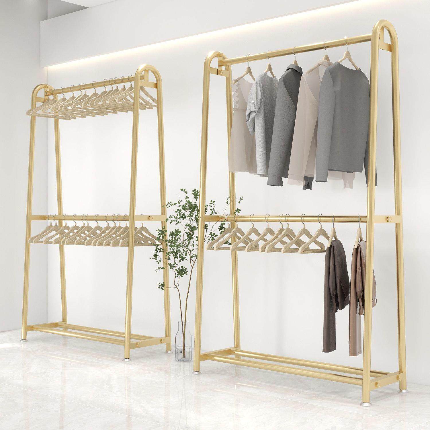 简约服装店双层展示架落