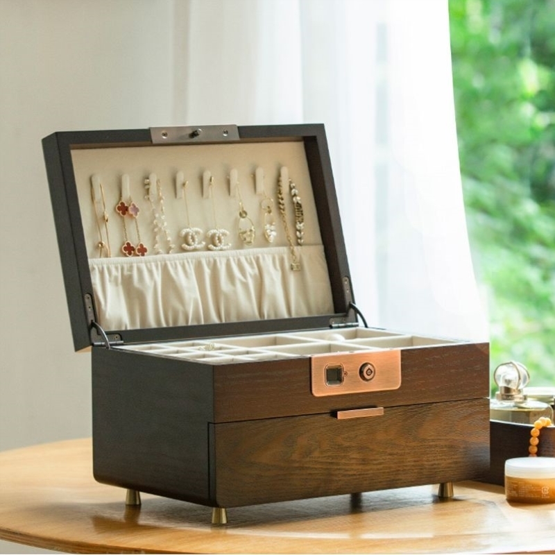 桌面实木多层大容量首饰盒公主轻奢收纳项链分格戒指盒结婚送礼物