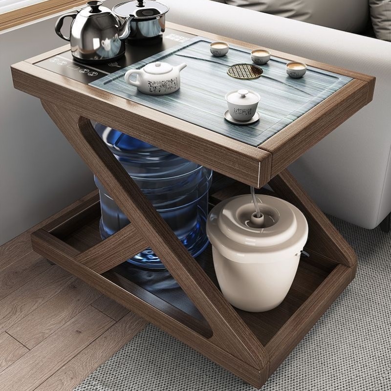 全实木茶桌家用小茶台客厅办公室侧边茶水柜小户型阳台可移动茶几