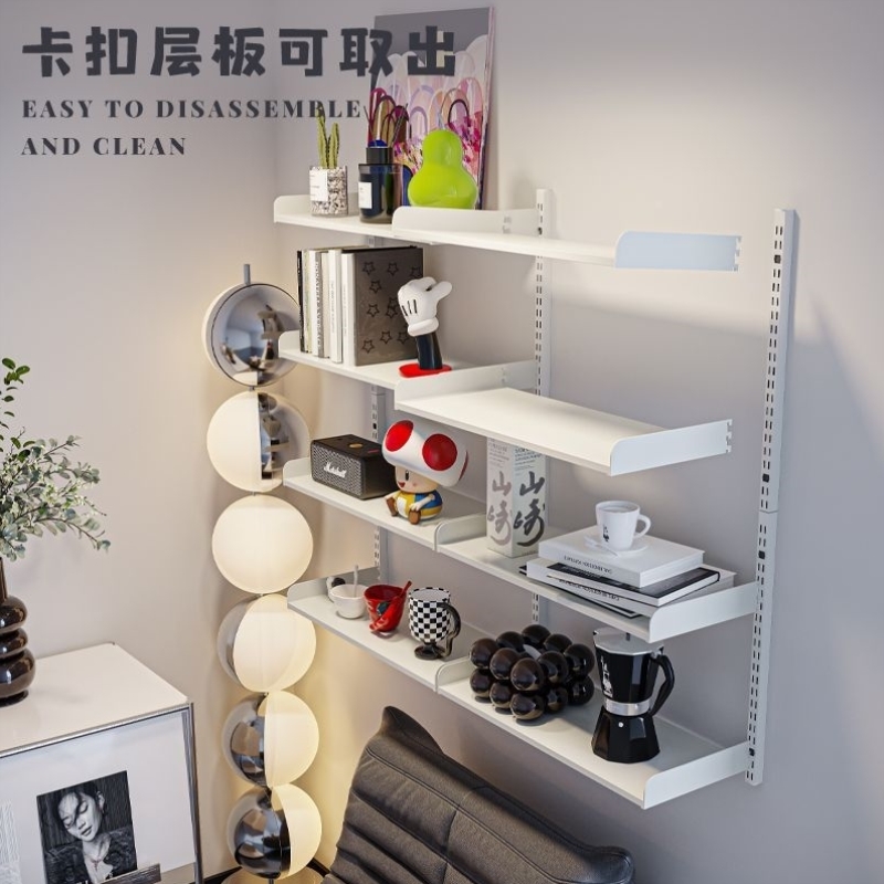墙上书架置物架桌上简约多层自由组合书桌墙面隔板轨道书架展示架